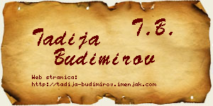 Tadija Budimirov vizit kartica